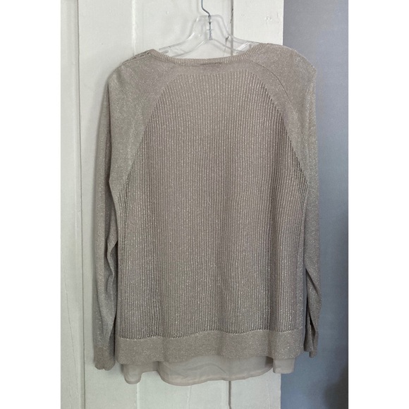 ✨HP✨ Lucky Brand silver layered V-neck sweater - Picture 2 of 14